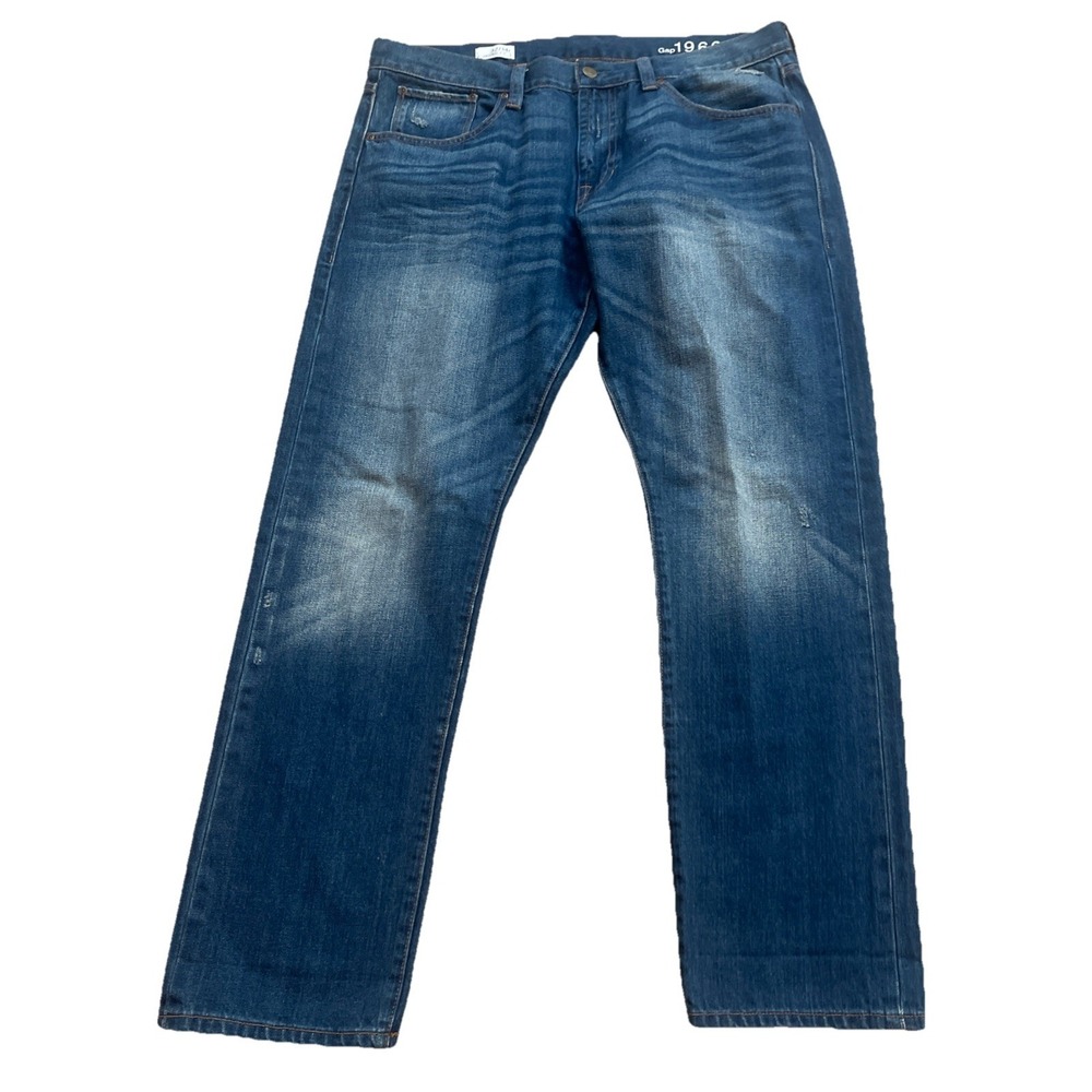 Gap 1969 Jeans Original Fit 32/14r‎ Blue Denim Medium Wash Distressed
